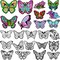 24 Pack Velvet Coloring Butterflies – DIY Fuzzy Color Your Own Butterflies for Crafts, Art Projects, Parties & Family Activities (Classic Style)
